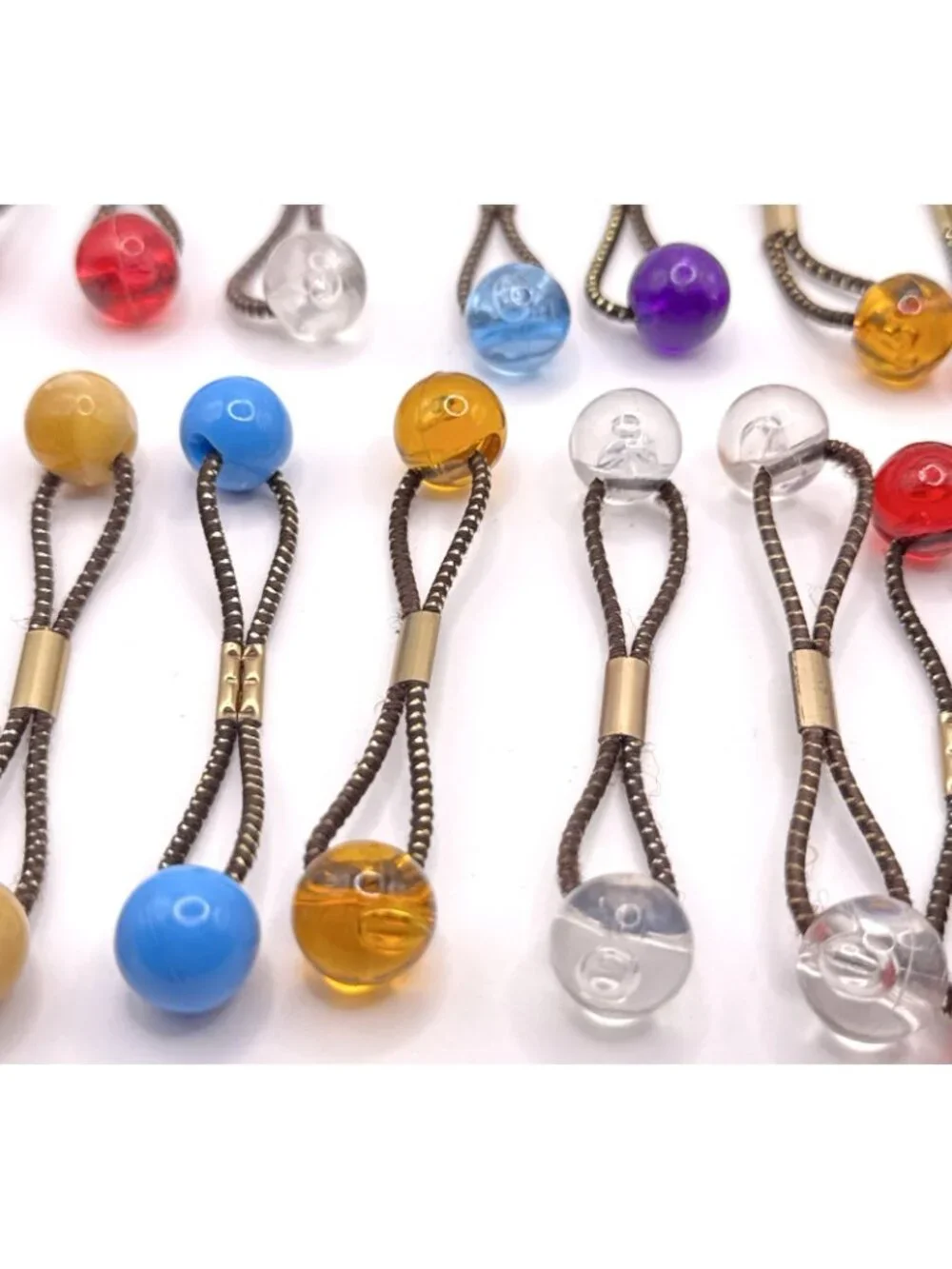 20 GOODY Vintage Ponytail Holders Twin Beads Medium Knocker Balls Hair Ties #3